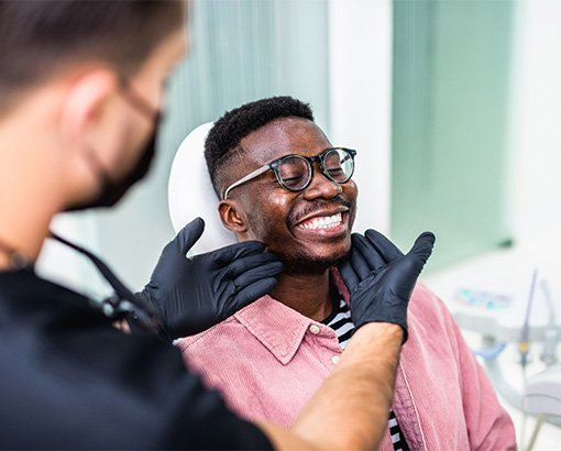 A man at the dentist.